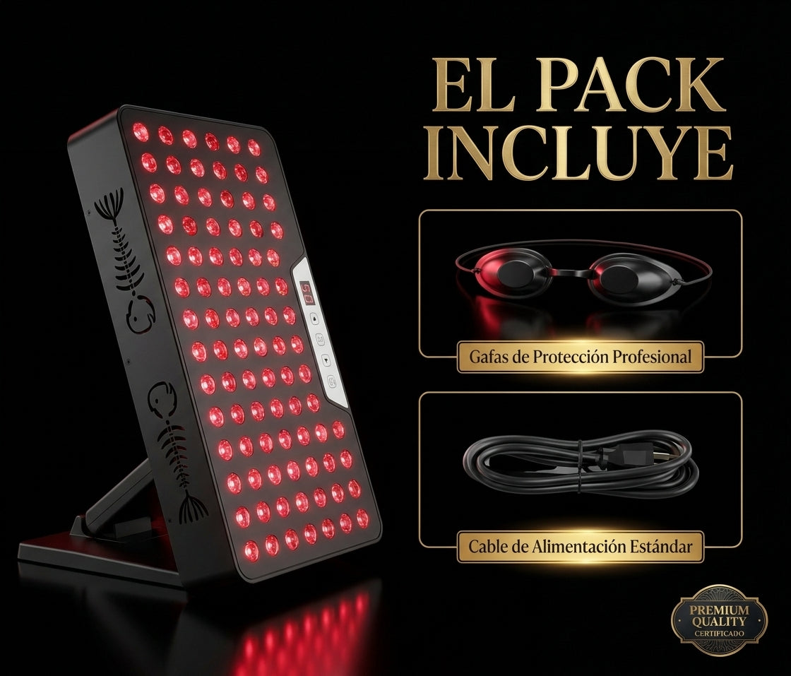 CryoLux: Panel de Terapia de Luz Roja LED (Fotobiomodulación Dual 660nm + 850nm)